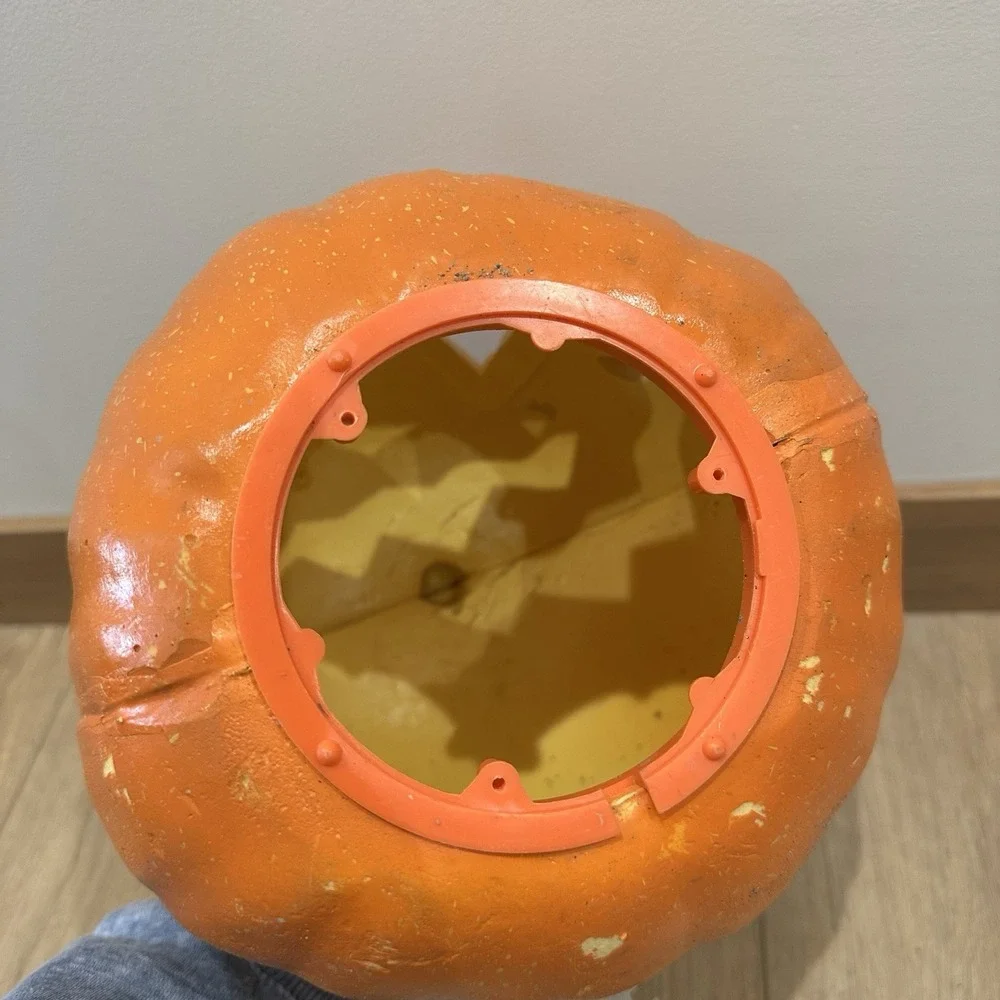 VTG‎ Blow Mold Halloween Jack O Lantern Light 90s Eyelashes Pumpkin